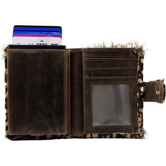 Porta del miniwallet Pass Stampa animale marrone scuro