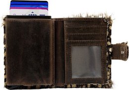 Porta del miniwallet Pass Stampa animale marrone scuro