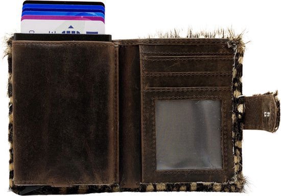 Porta del miniwallet Pass Stampa animale marrone scuro