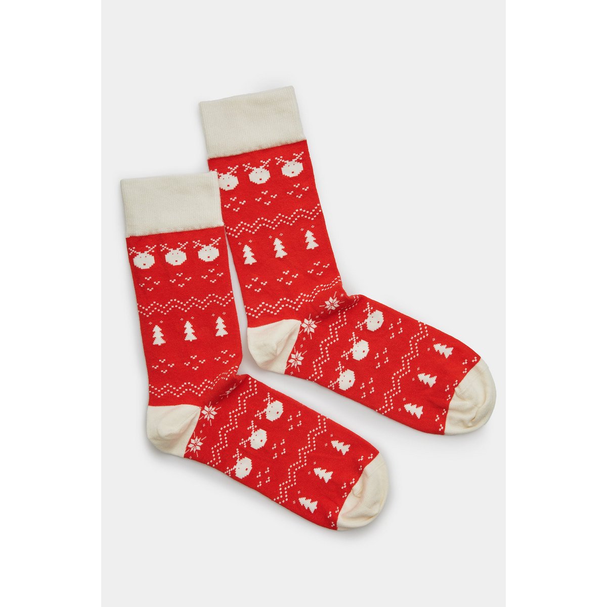Organic socks gift set Xmas, 2-pack - 2 pairs of colorful socks with a Christmas pattern