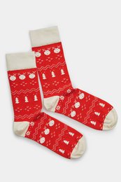 Organic socks gift set Xmas, 2-pack - 2 pairs of colorful socks with a Christmas pattern