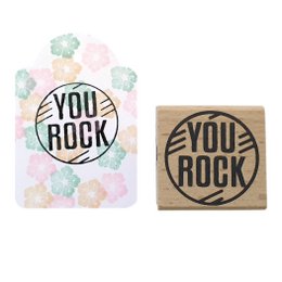 You Rock Wooden Rubber Stamp with Mint Colored Rubber - Perfect for Teachers, Students, and Rockstar Co-workers