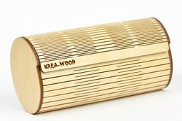 Krea-Wood handgemaakte brillenkoker van berkenhout met magneten. Natuurlijke kleur.