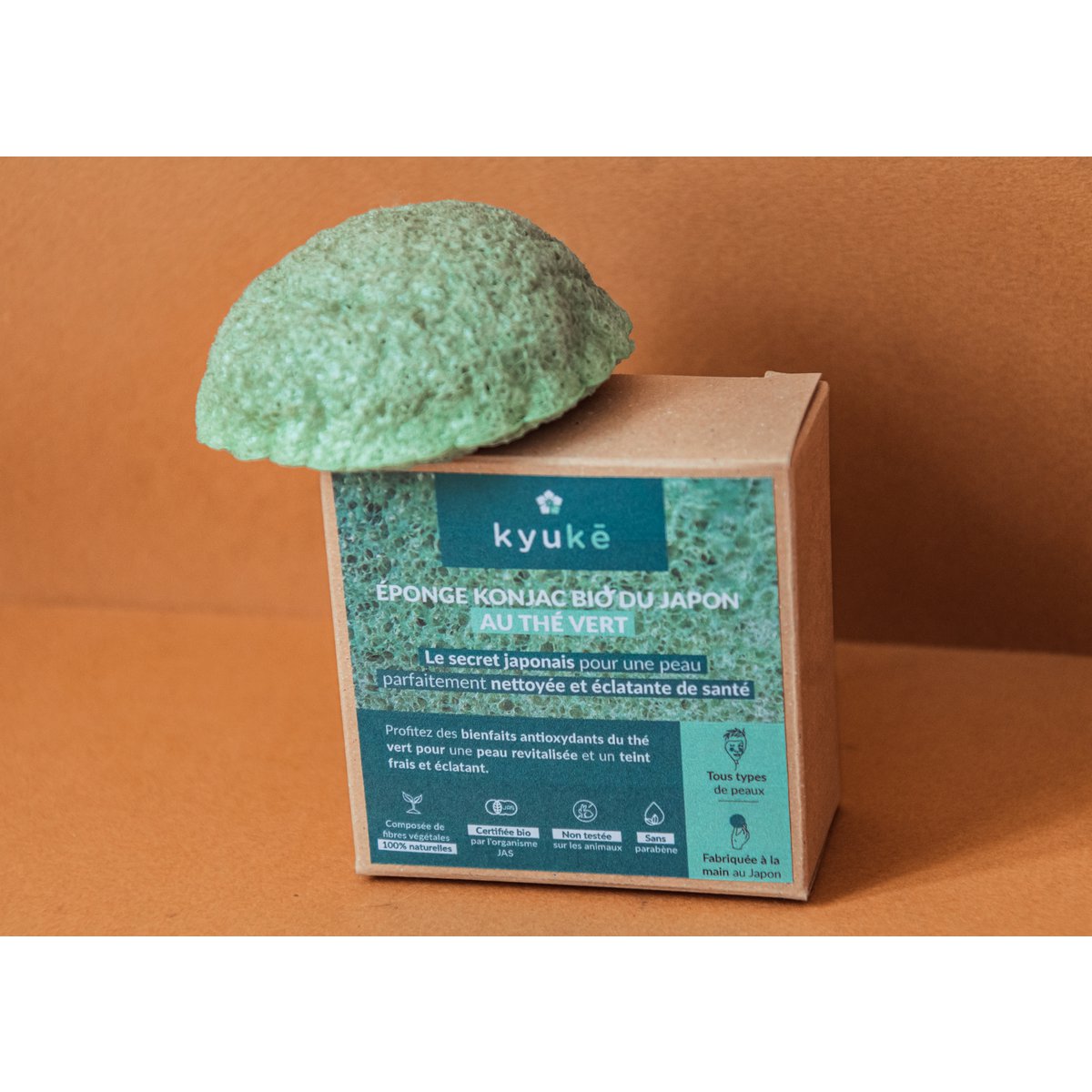 Økologisk japansk konjac svamp med grøn te