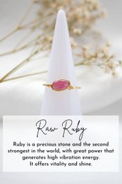 24K naturlige krystaller Hand Wired Solitaire Ring