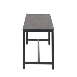 Brushed Charcoal Metal & Black Mango Wood Bench – Modern Industrial Design