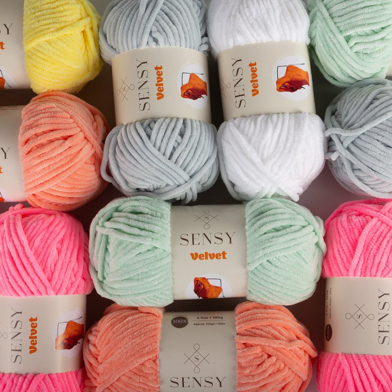 Sensy Velvet Yarn, hilo para manta, 3.5 oz, 132 yardas, calibre 5 voluminoso