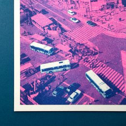 Cartolina Riso, Giappone/Shibuya, risografia, DIN A6