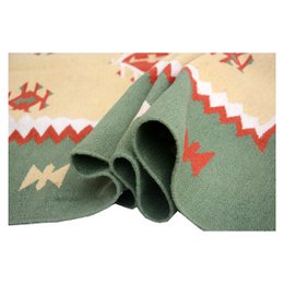 Alfombra kilim vintage tejida a mano en verde Glade