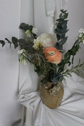 Vase en céramique vert rustique unique fait à la main
