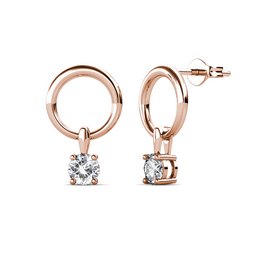 Boucles d'oreilles Octavia - Or RosÃ© et Cristal