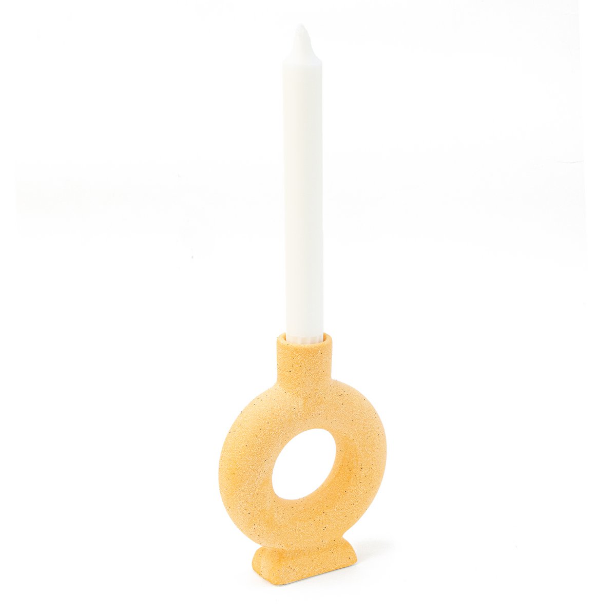 ORANGE OVAL CERAMIC CANDLE HOLDER HF