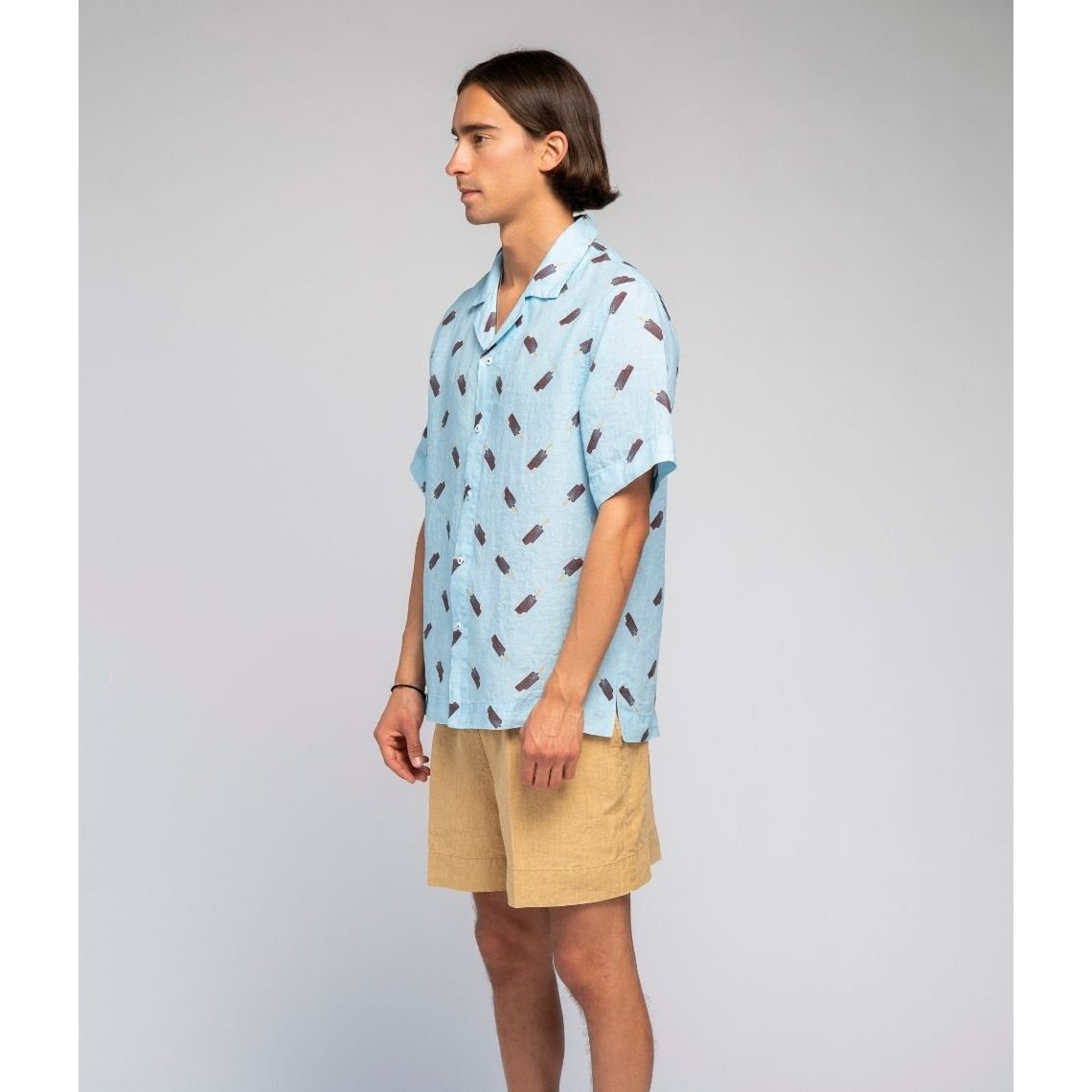 Chemise en lin Bleu Glace - Agnė Kišonaitė (Unisexe)