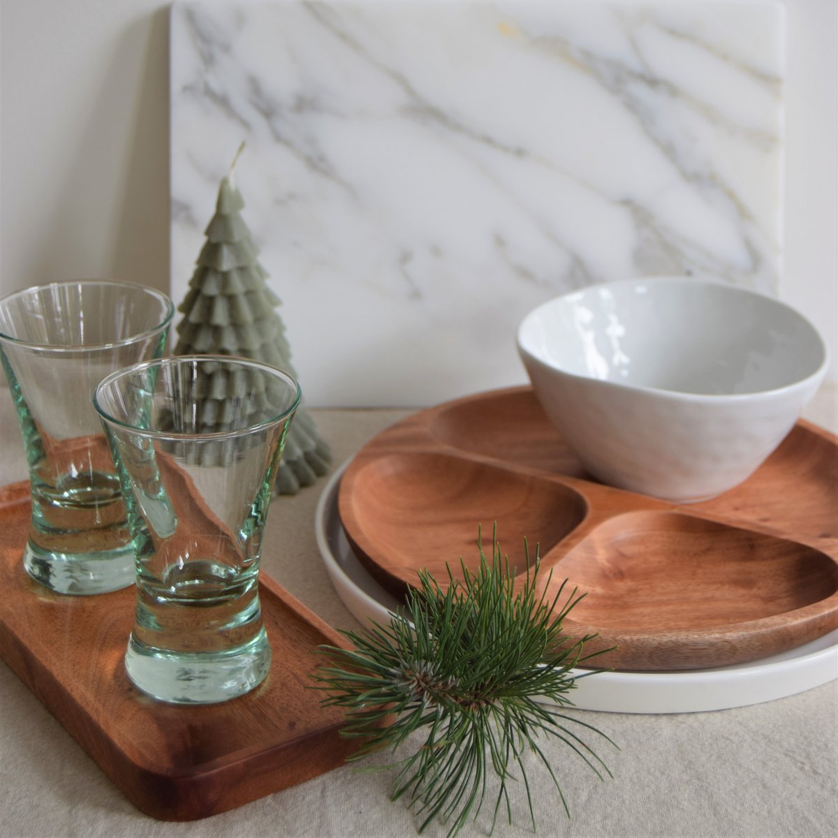 Handmade Tableware - Coffee Serving Tray 24x10 cm - Eco-friendly - Khaya Wood