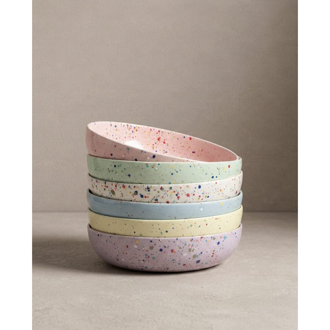 New Party Pasta Plate 21cm Mix 6 Pieces