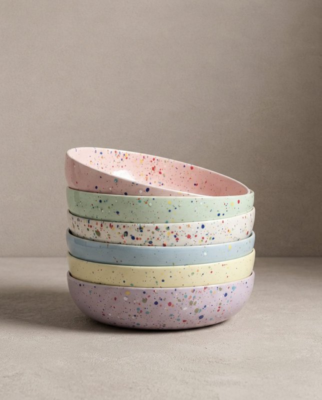 New Party Pasta Plate 21cm Mix 6 Pieces