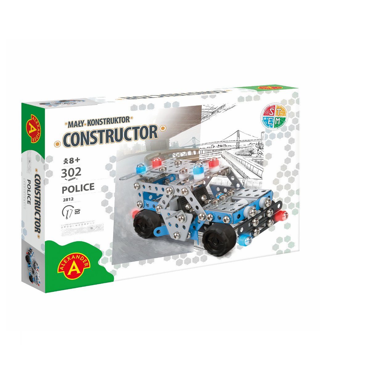 Construction set DIY police car metal