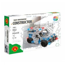 Construction set DIY police car metal