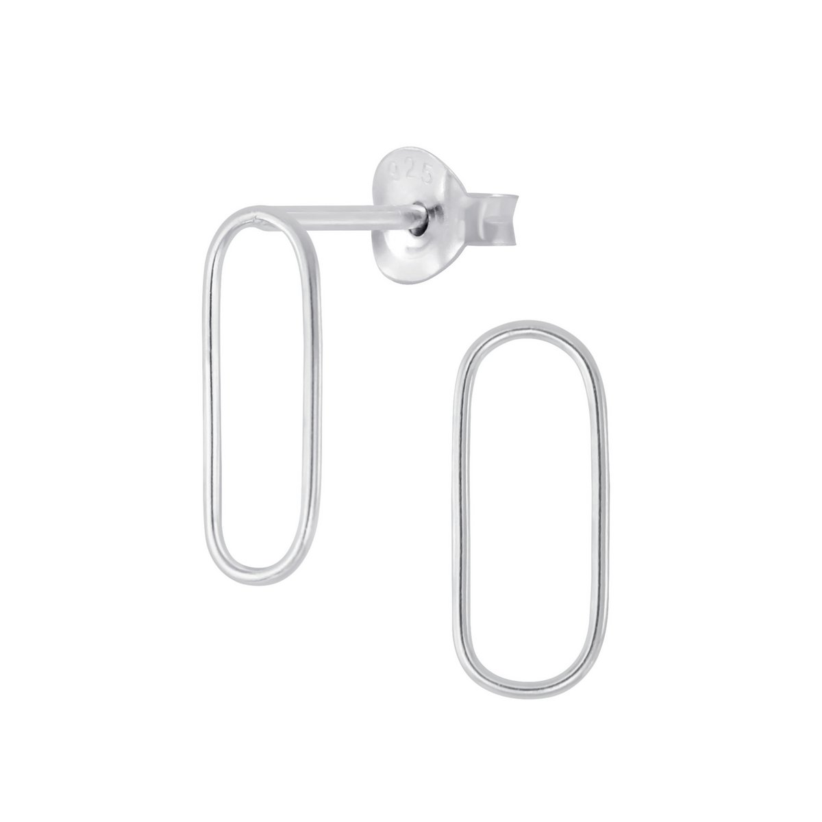 Fine oval ear studs - 925 sterling silver