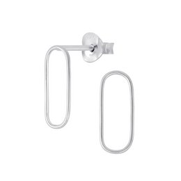 Pregiati orecchini a bottone ovali - Argento sterling 925
