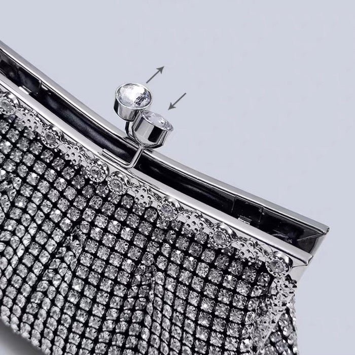 Luxe Diamond-Look Clutch-Gold & Silver