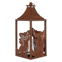 Lantern 15x15x37 cm brown metal