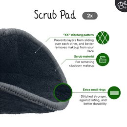 10x Black Reusable Cotton Pads 2-Layers
