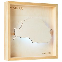 MAINAU (LAGO BODEN) - MAPA DE LUZ DE LA ISLA (LED) de madera en 3D