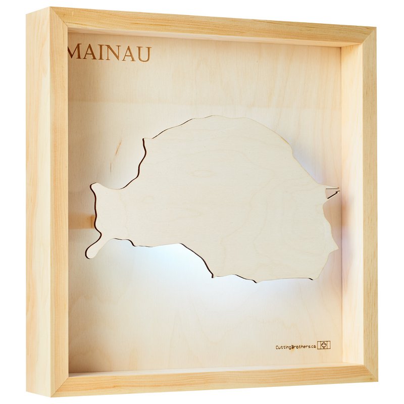 MAINAU (LAGO BODEN) - MAPA DE LUZ DE LA ISLA (LED) de madera en 3D