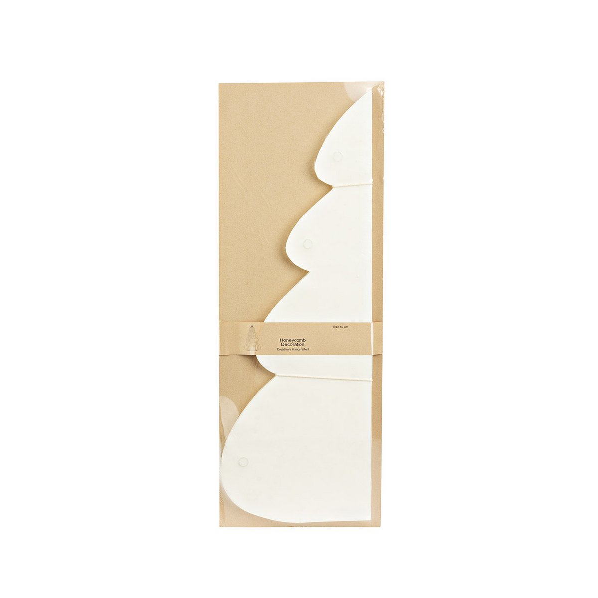 Honingraat kerstboom van papier/karton, wit (B/H/D) 35x50x35cm