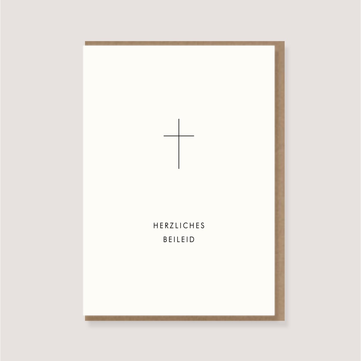 Folding card with envelope - "Cross - Sincere condolences"
