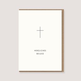Folding card with envelope - "Cross - Sincere condolences"