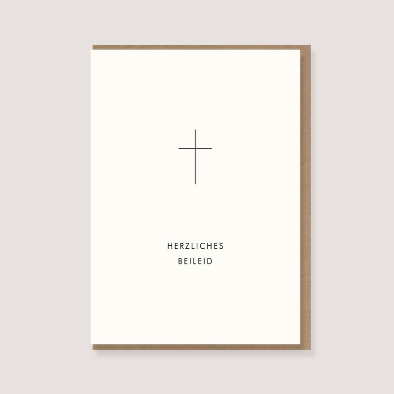 Folding card with envelope - "Cross - Sincere condolences"
