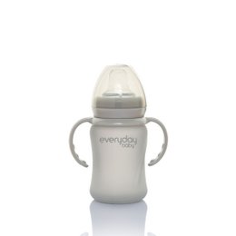GLASS DRINKING CUP LIGHT GRAY