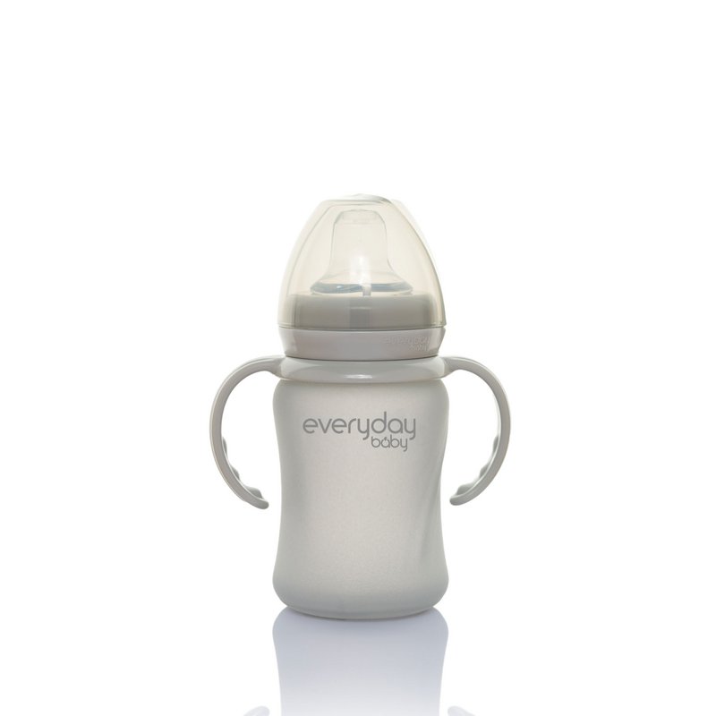 GLASS DRINKING CUP LIGHT GRAY