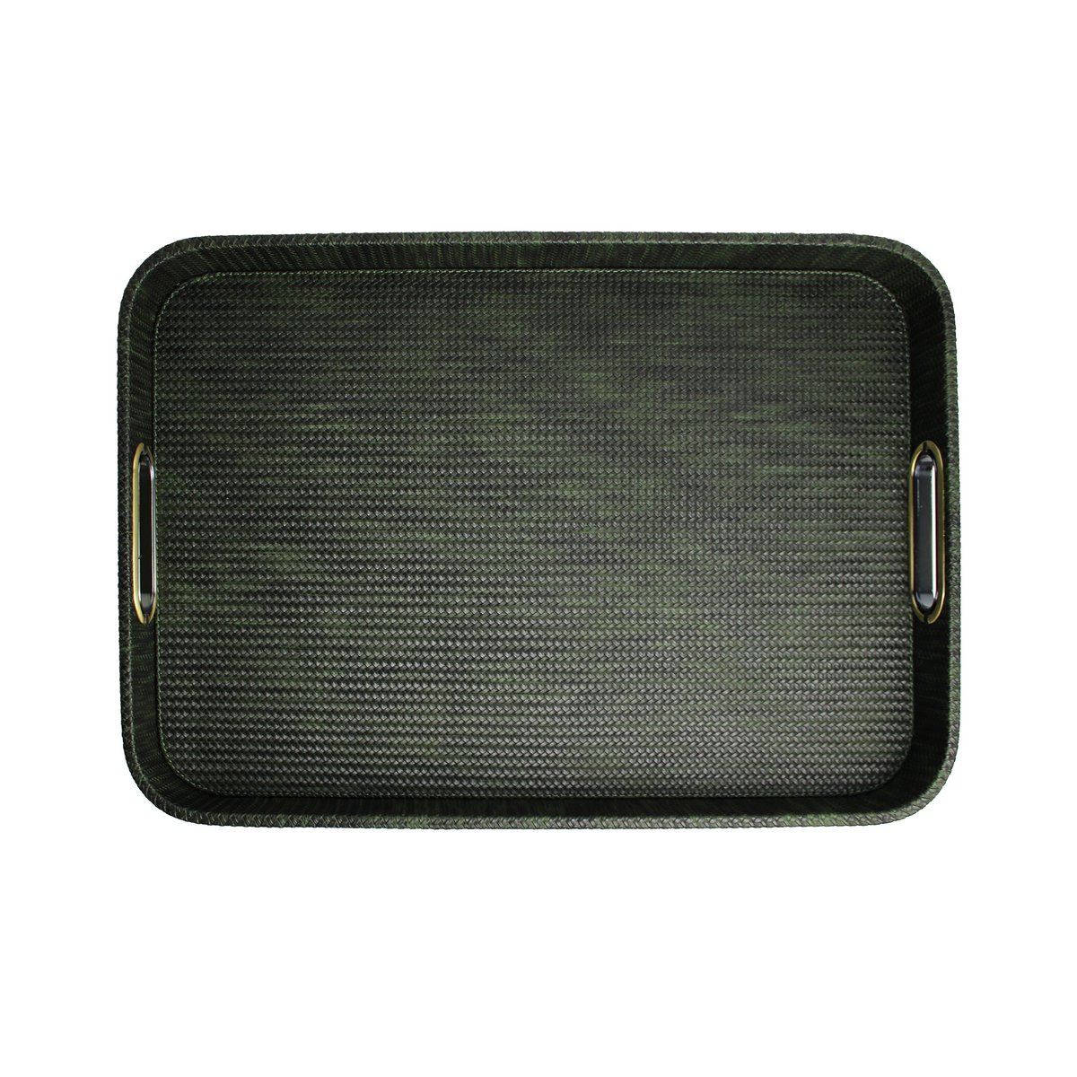 Tablet Look tressé vert avec poignées en laiton 45 × 33 × 6cm