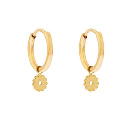 Earrings large with pendant open flower