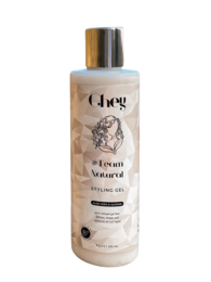 Natural styling gel for hair with a light, non-greasy formula. Contains natural ingredients to provide hold and shine without weighing down hair.