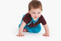 Easy-on baby pants in clear blue color, available in sizes 0-3 months, 3-6 months, 6-9 months, and 9-12 months.