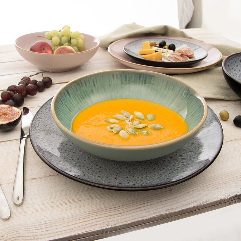 Miska zupa ceramiczna zielona 20,5 cm, 900 ml