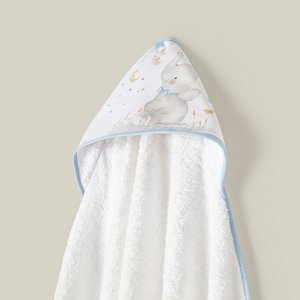 BAD HANDDOEK - 1X1 MT. MOD. ELEFANTE - W/BLAUW