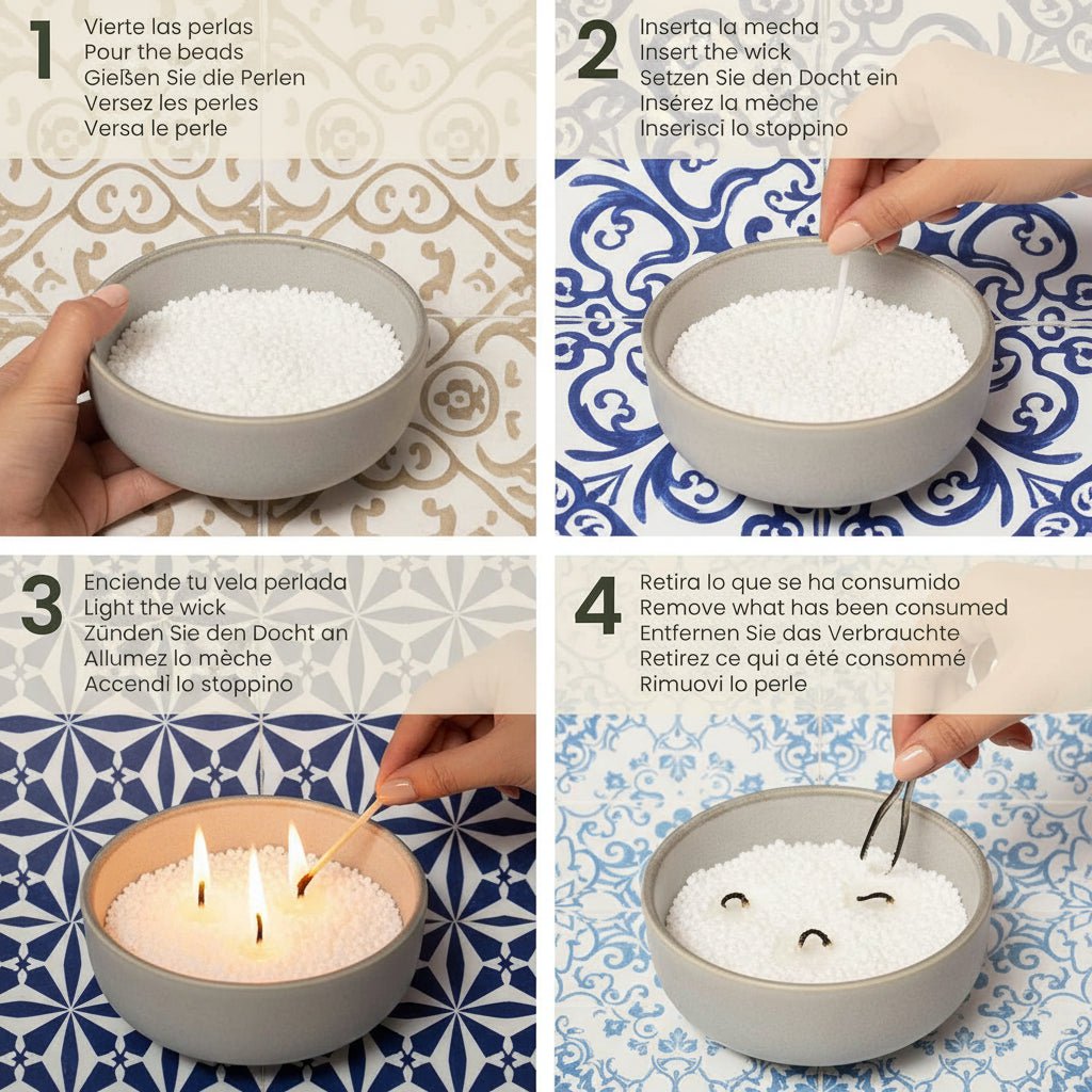 1,5 KG ~ 900h gránulos de vela cera perlada DIY Candledust Kerzensand natural