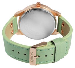 Zegarek unisex QBOS z paskiem z imitacji skóry