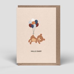 Vouwkaart - geboortekaart - beertje - nr. 275