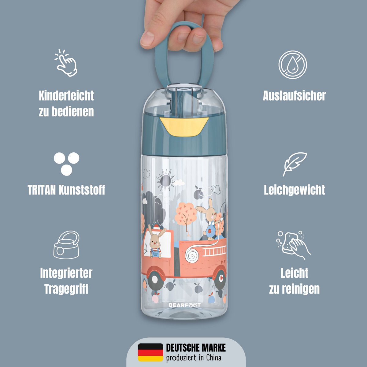 Kinderwaterfles, lichtgewicht waterfles - brandweer