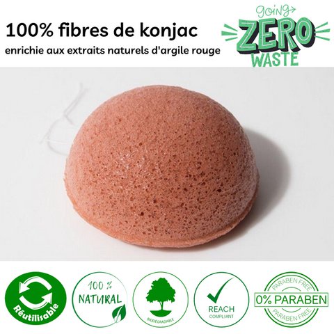 Null Abfall Konjac natürliches Gesicht mit rotem Ton