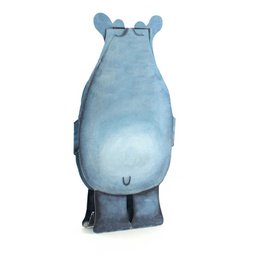 Ippopotamo di carta animale 3D con torta