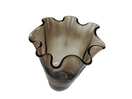 Vase glas bølget brun taupe glas vase bord vase 21 x 21 x 30 cm