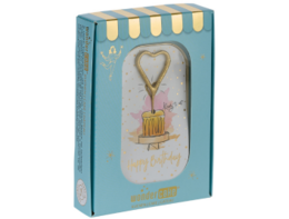 Happy Birthday weiß Wondercake deluxe blau Herz gold