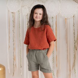 Short en lin pour enfants Demi